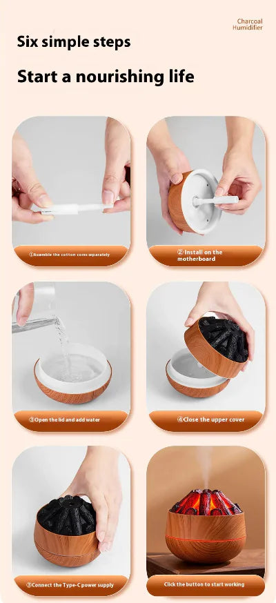 LumeMist Fire Humidifier - Ultrasonic Flame Edition