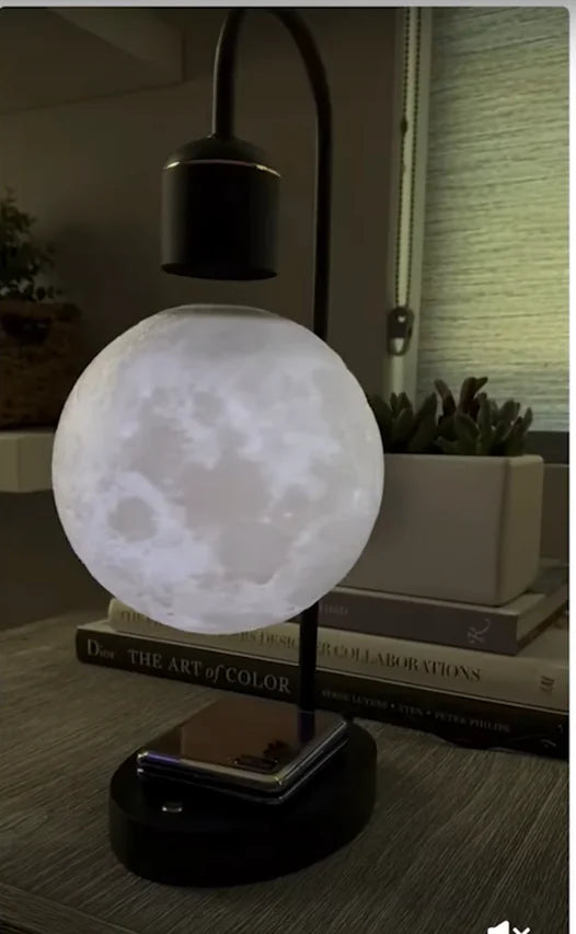 Levitation LED Moon Lamp - Wireless Charging Night Light